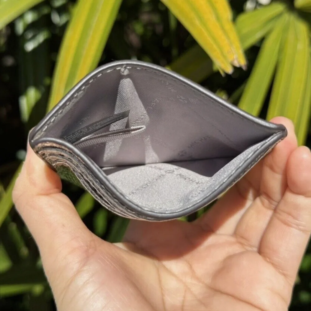 Michael Kors Jet Travel Metallic Silver Card Holder